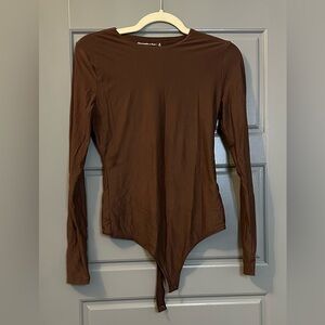 Abercrombie & Fitch Chocolate Long Sleeve Bodysuit